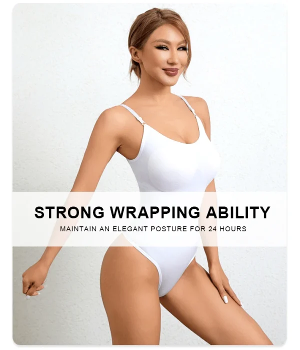 women's thong shaping bodysuit white