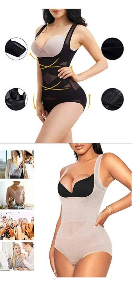 High-quality seamless contour shaping bodysuit for women, ideal for slimming and enhancing curves. P.