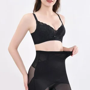 Elegant black lace and mesh lingerie set for women, comfortable and stylish.