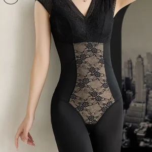 v neck laced bodysuit